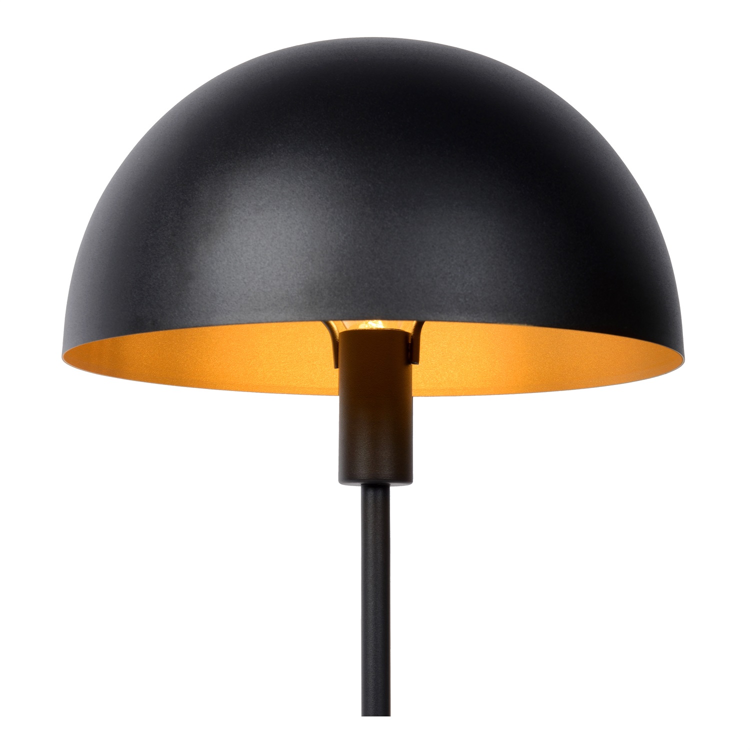 Lucide SIEMON - Lampada da tavolo in acciaio Ø 25 cm, 1 luce E14, compatibile LED, interruttore On/Off