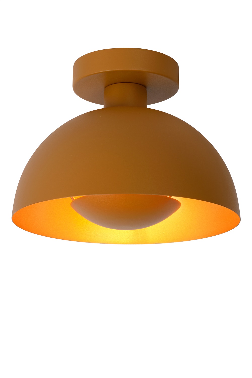 LUCIDE SIEMON - Lampada da soffitto Giallo ocra, diametro 25 cm, attacco E27, in acciaio, compatibile con LED
