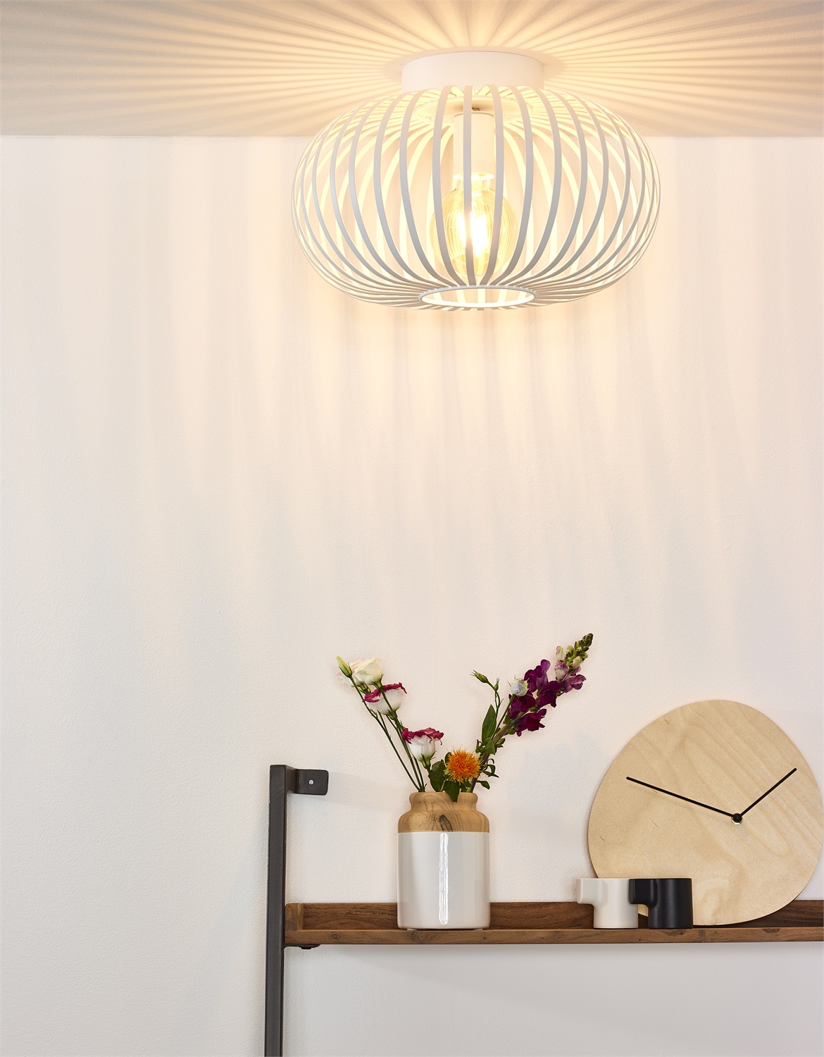 Lucide MANUELA Lampada a Soffitto E27 60W Bianco in Metallo Dimmerabile