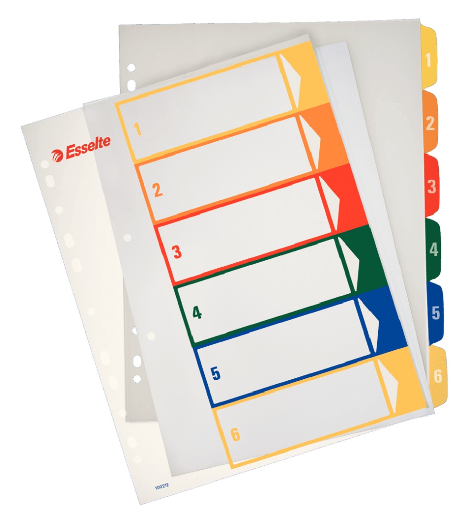 Esselte Rubrica PPL Extra Numerica 1-6 con Indice Stampabile a PC - Formato A4 Maxi