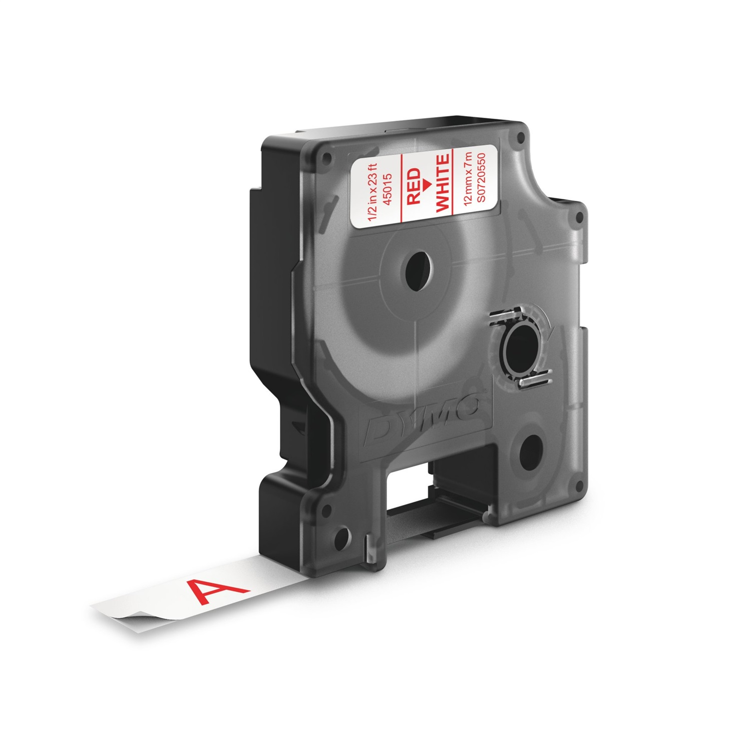 DYMO Nastro D1 - 12 mm x 7 m - Rosso su Bianco - Poliestere - Compatibile con LabelManager
