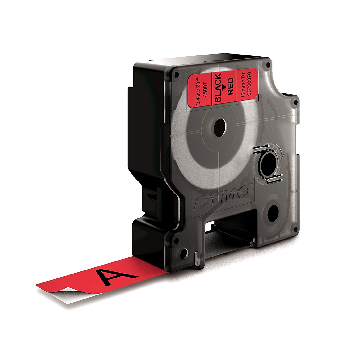 DYMO D1 Nastro per Etichettatrici - 19 mm x 7 m - Nero su Rosso - Poliestere - Compatibile con LabelManager e LabelWriter