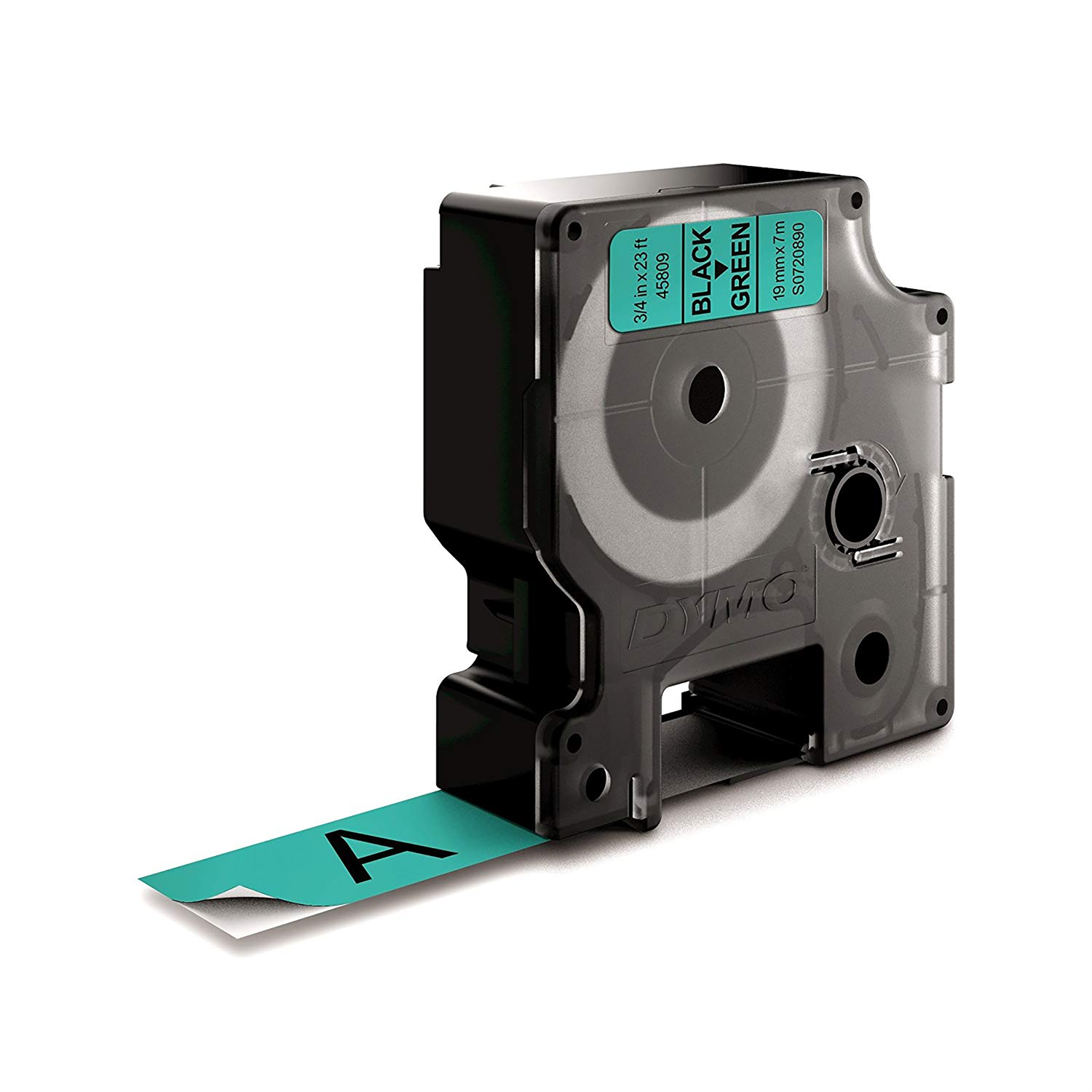 DYMO Nastro D1 - Etichette Standard Nero su Verde - 19mm x 7m - Poliestere