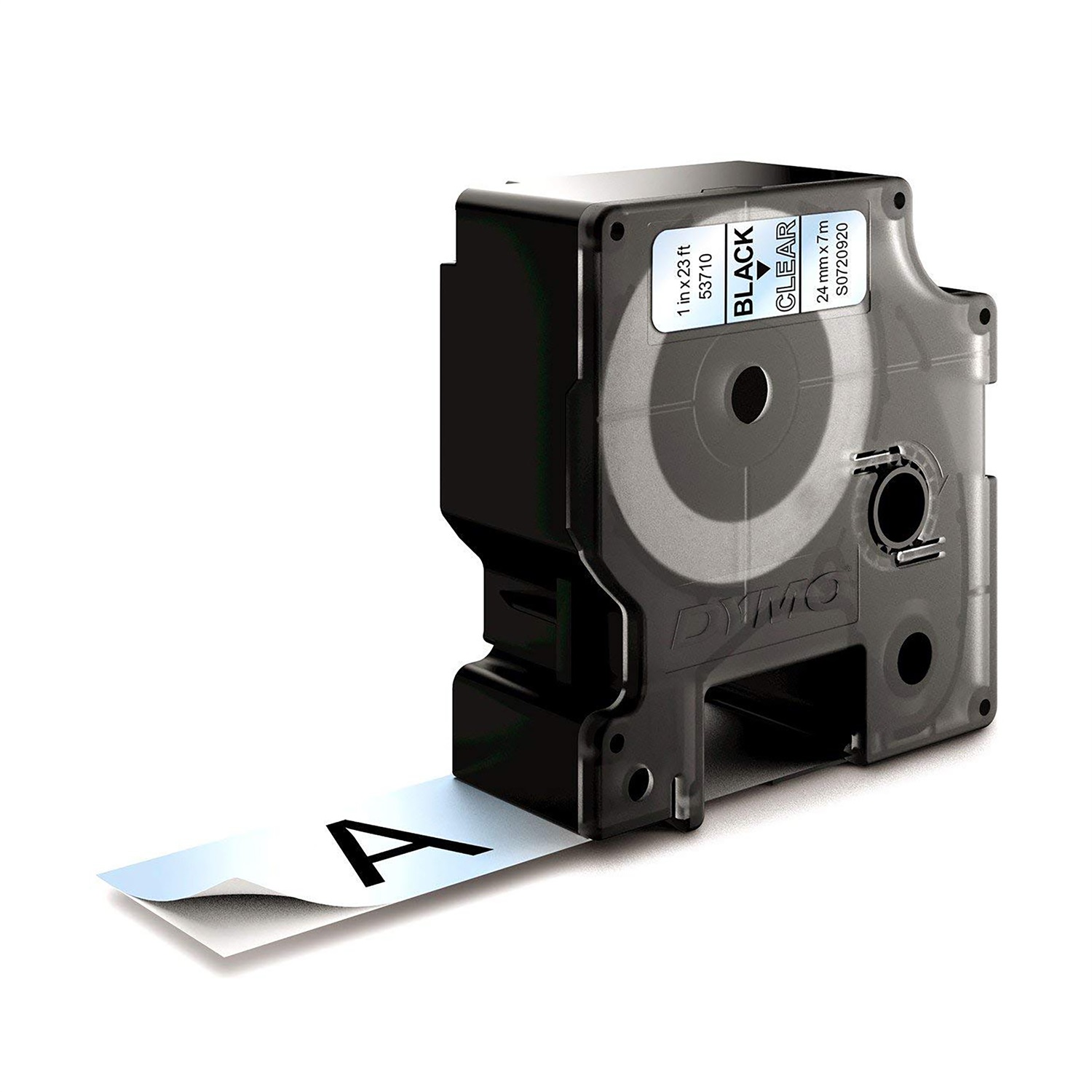 DYMO D1 Nastro per Etichettatrici - 24 mm x 7 m - Nero su Trasparente - Poliestere - Compatibile con LabelManager e LabelWriter