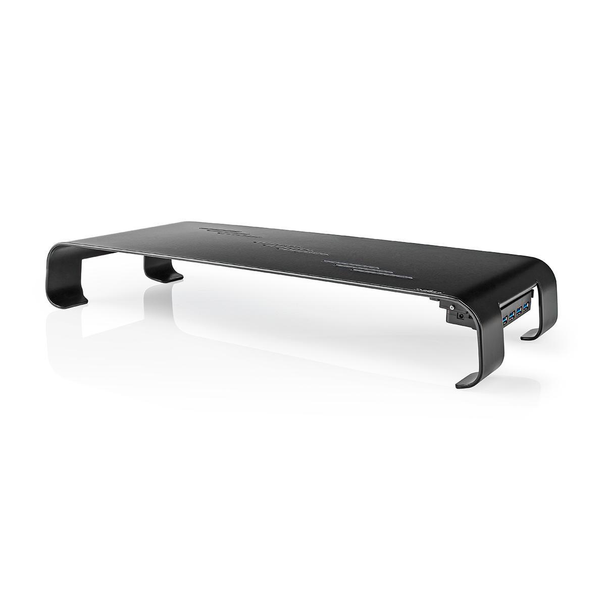Nedis Supporto per Monitor Ergonomico in Alluminio con Hub USB 4 Porte - Capacità Fino a 18 kg