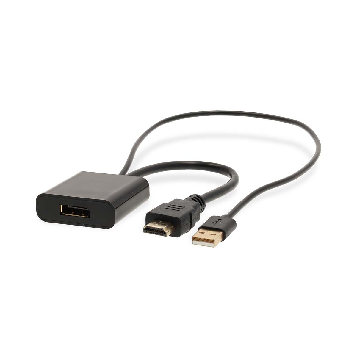 NEDIS Adattatore HDMI a DisplayPort - HDMI maschio, DisplayPort maschio, USB-A maschio, placcato oro, PVC, nero