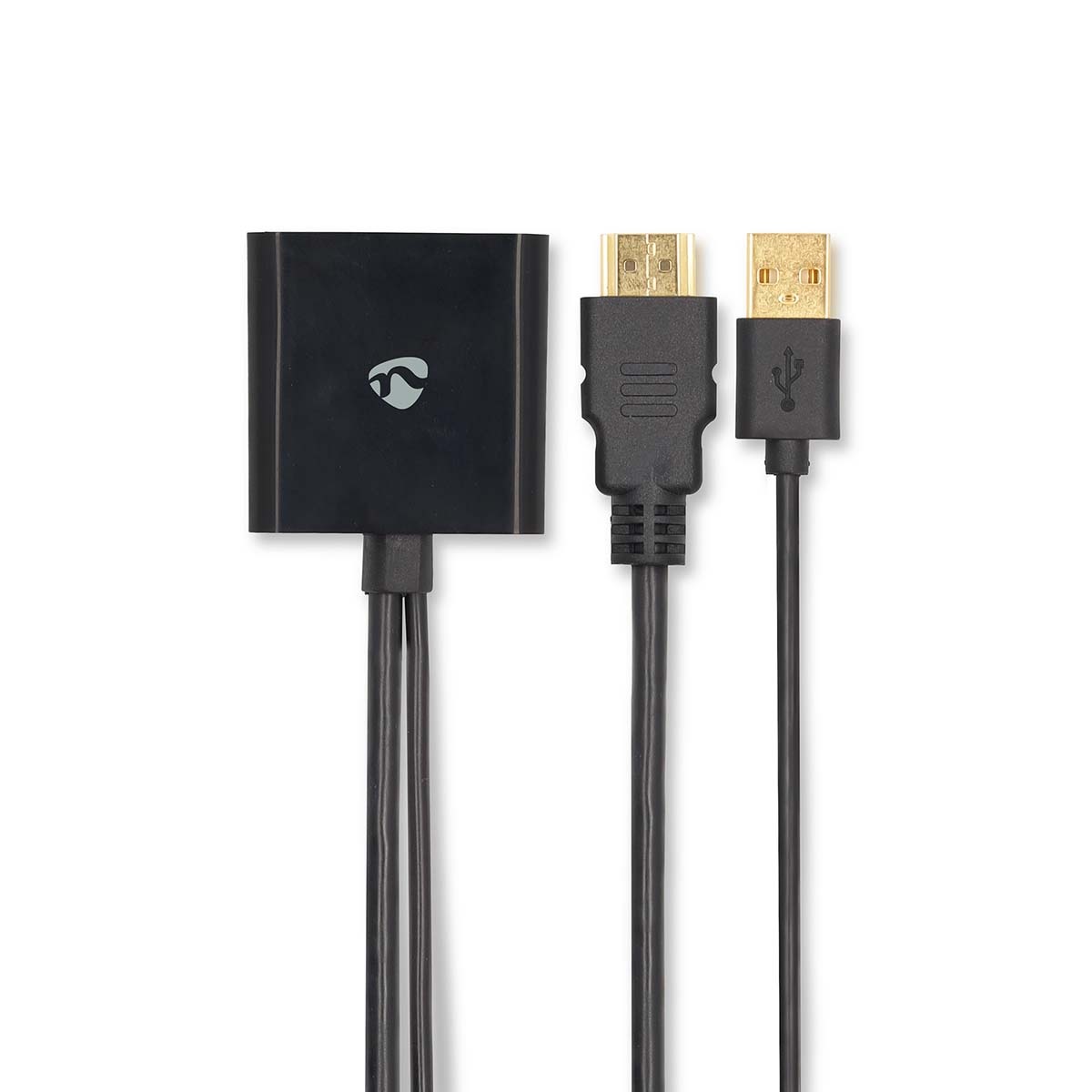 NEDIS Adattatore HDMI a DisplayPort - HDMI maschio, DisplayPort maschio, USB-A maschio, placcato oro, PVC, nero