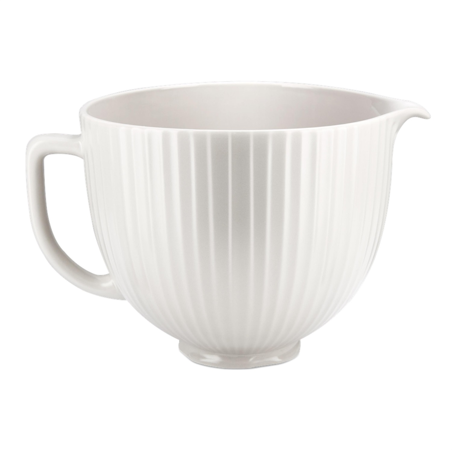 KitchenAid Ciotola in Ceramica Vetrificata al Titanio 4,7 L - Classic Column e Drew Drop con Manico e Beccuccio