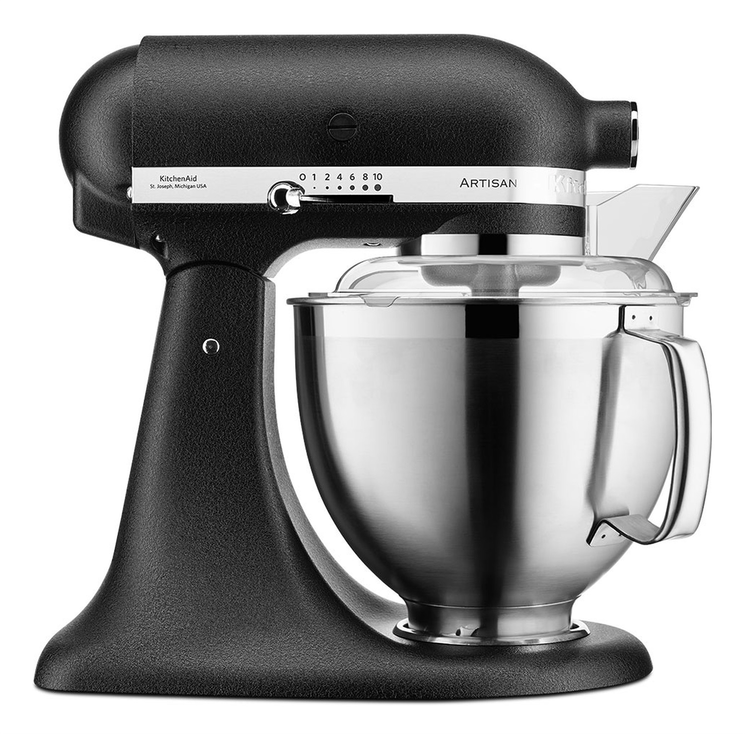 KitchenAid ARTISAN 5KSM185PS Robot da Cucina 300 W, Capacità 4,8 L, Colore Nero, Velocità Massima 220 Giri/min