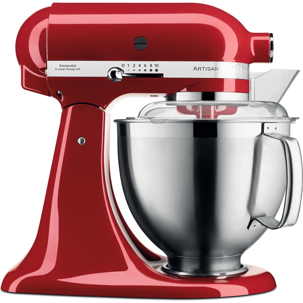 KitchenAid Artisan 5KSM185PS Robot da Cucina 300 W 4,8 L Rosso - Impastatrice Planetaria con Testa Reclinabile