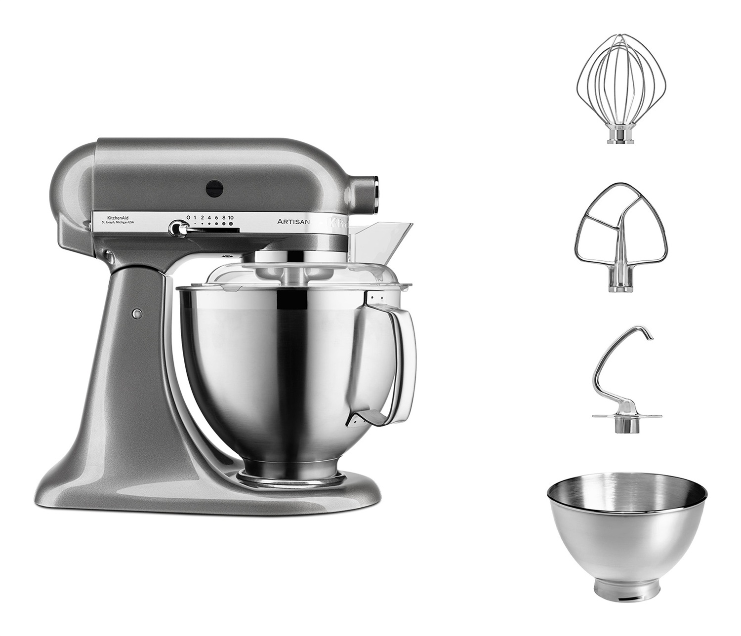 KitchenAid ARTISAN 5KSM185PS Impastatrice Planetaria 300W 4,8L Medallion Silver