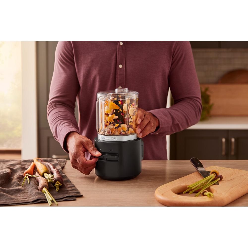KitchenAid Tritatutto Cordless Go - Tritatutto senza fili, 1,18 L, 2380 Giri/min, Nero, Acciaio inox e Plastica