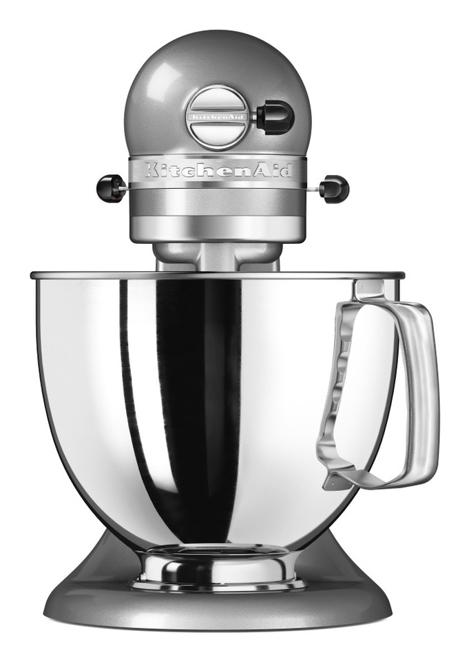 KitchenAid Artisan 5KSM125ECU Robot da Cucina 300 W con Testa Inclinabile e 4,8 L di Capacità - Argento