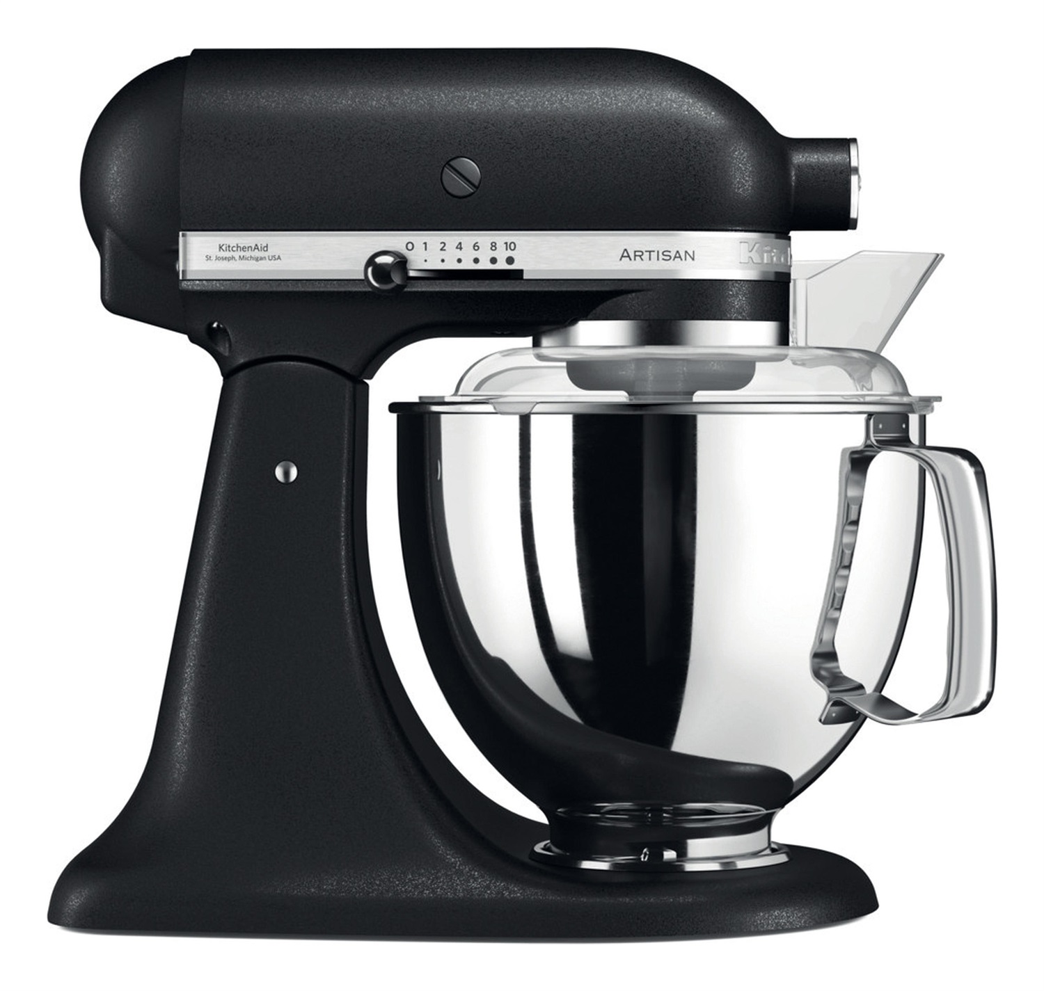 KitchenAid 5KSM175PBK Robot da Cucina 300 W 4,8 L Nero con 7 Accessori Inclusi e Testa Inclinabile
