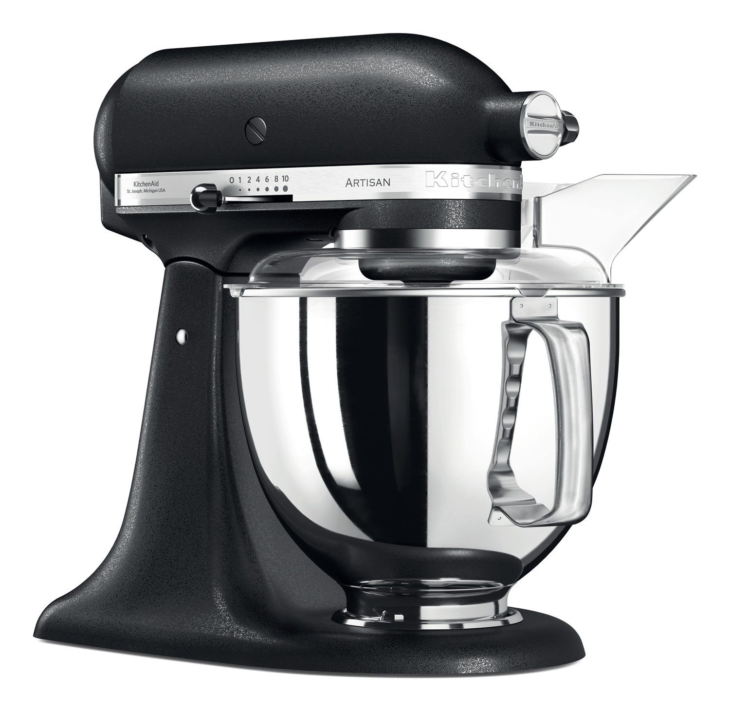 KitchenAid 5KSM175PBK Robot da Cucina 300 W 4,8 L Nero con 7 Accessori Inclusi e Testa Inclinabile