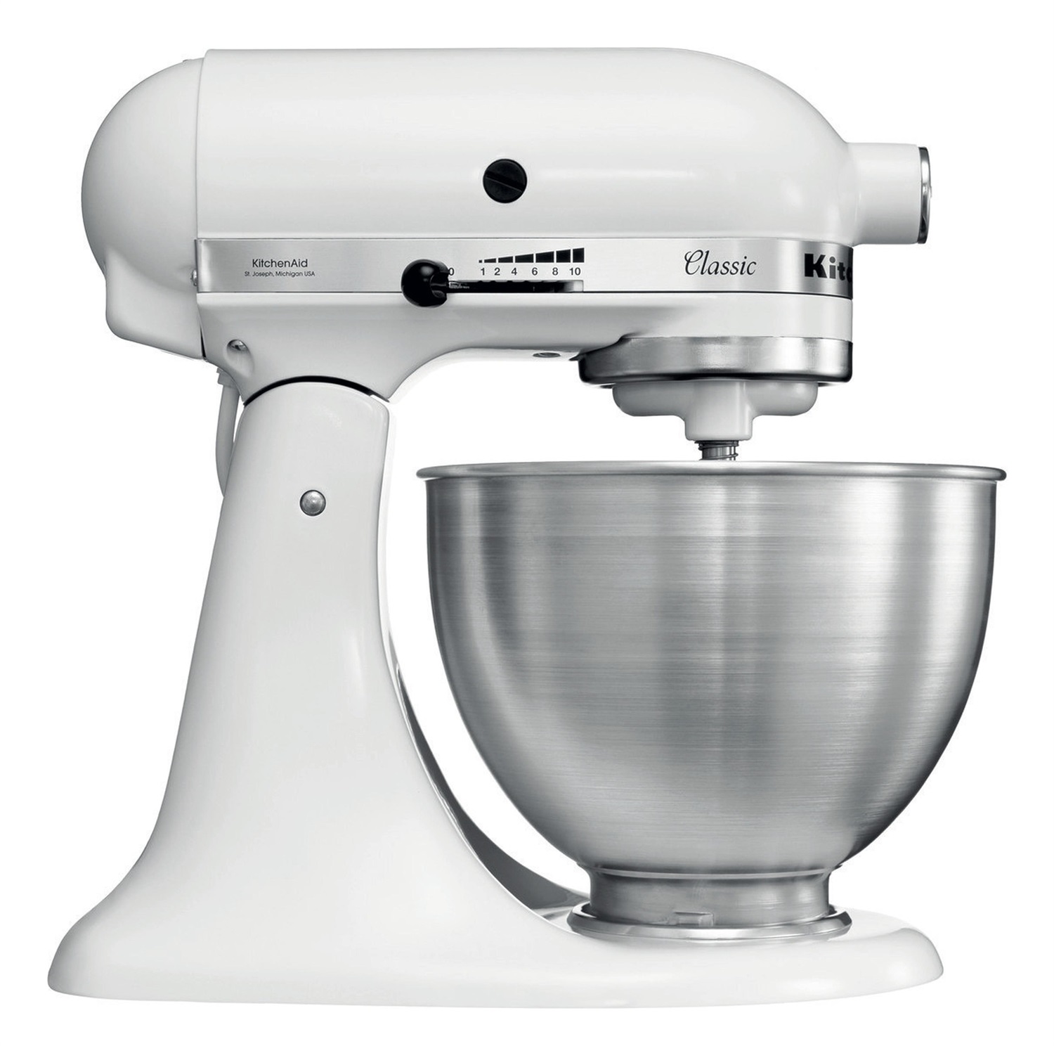 KitchenAid 5K45SSEWH Robot da Cucina Planetario 275 W Bianco con Ciotola da 4,3 L e 10 Velocità