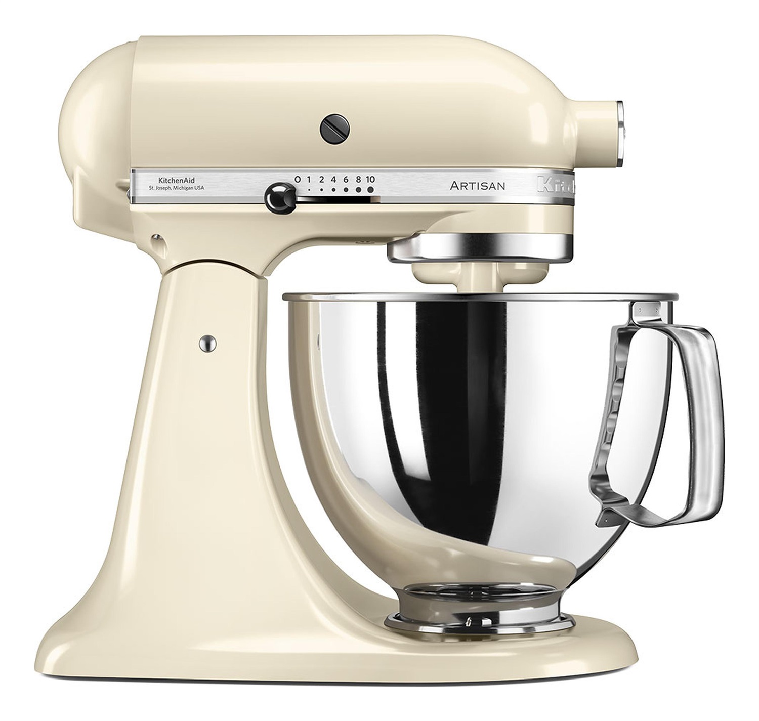 KitchenAid 5KSM125EAC Robot da Cucina Artisan 4,8 L con Testa Inclinabile e Potenza 300 W - Colore Crema