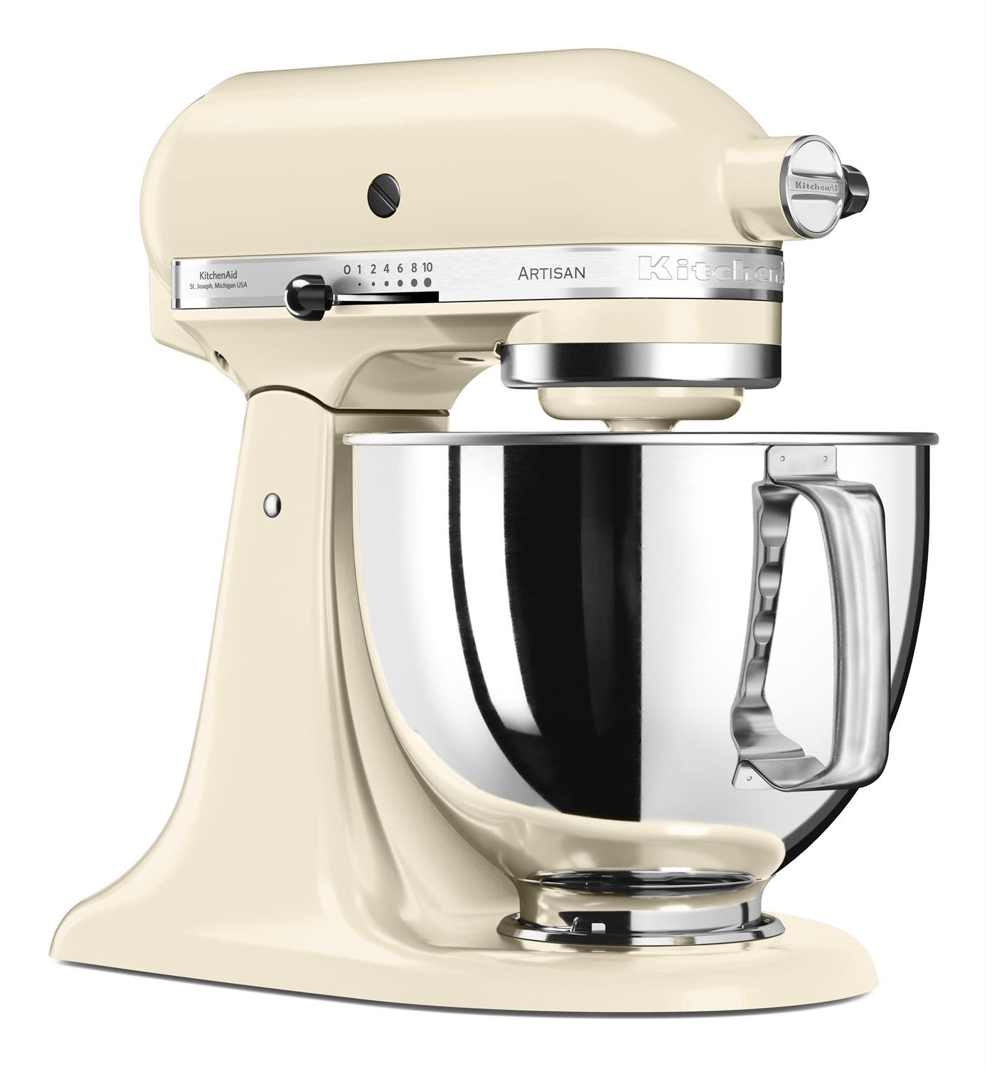 KitchenAid 5KSM125EAC Robot da Cucina Artisan 4,8 L con Testa Inclinabile e Potenza 300 W - Colore Crema
