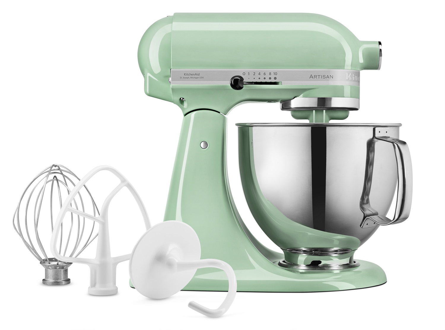 KitchenAid 5KSM125EPT Planetaria Pistacchio - Robot da Cucina 4,8 L con Testa Recline e 300 W