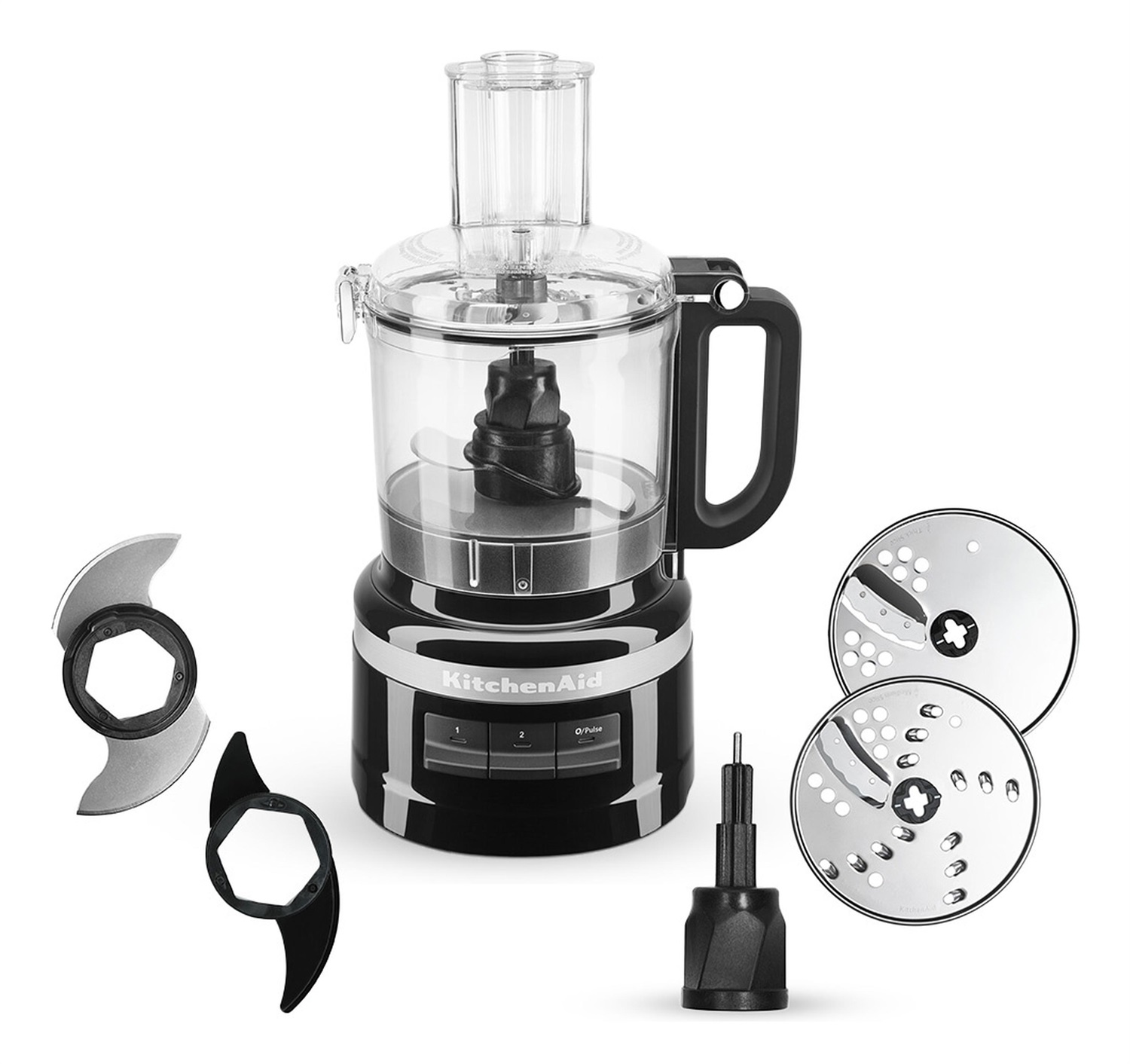 KitchenAid 5KFP0719EOB Robot da Cucina 250 W 1,7 L Nero ONYX BLACK con Pulsanti e Velocità di 750/1500 Giri/min