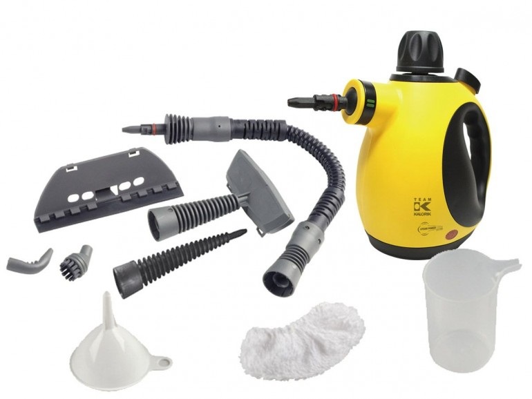 Kalorik Pulitore a Vapore TKG SFC 1005 - 250 ml, 1000 W, Giallo/Nero, Accessori Inclusi, Pulizia Profonda e Disinfezione
