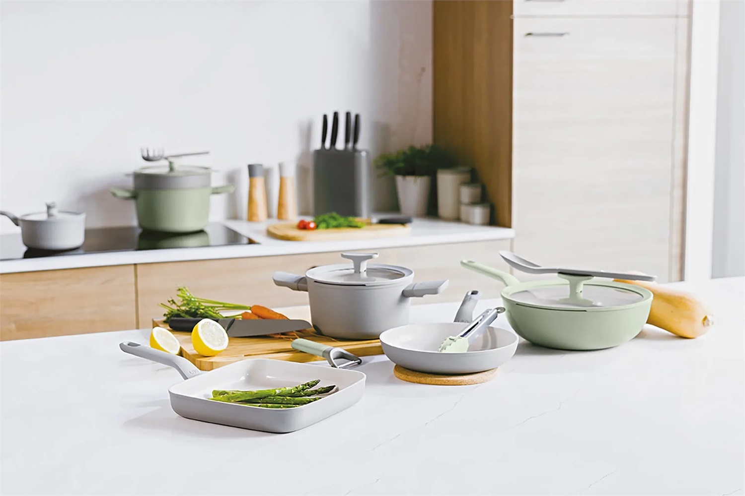 Berghoff Bistecchiera Antiaderente Balance Moonmist 24cm - Alluminio Riciclato, Rivestimento Ceramico PFAS-Free