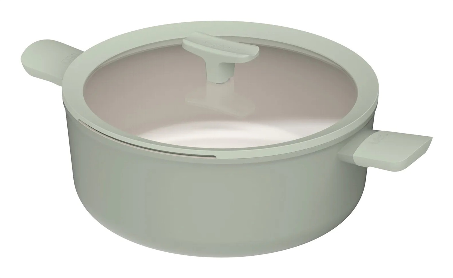Berghoff Pentola Antiaderente Balance Sage 28cm con Coperchio - Alluminio Riciclato e Rivestimento Ceramico PFAS-Free
