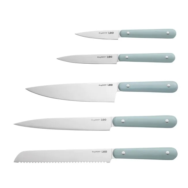 BergHOFF Set di 5 Coltelli da Cucina in Acciaio Inossidabile con Design in Ardesia