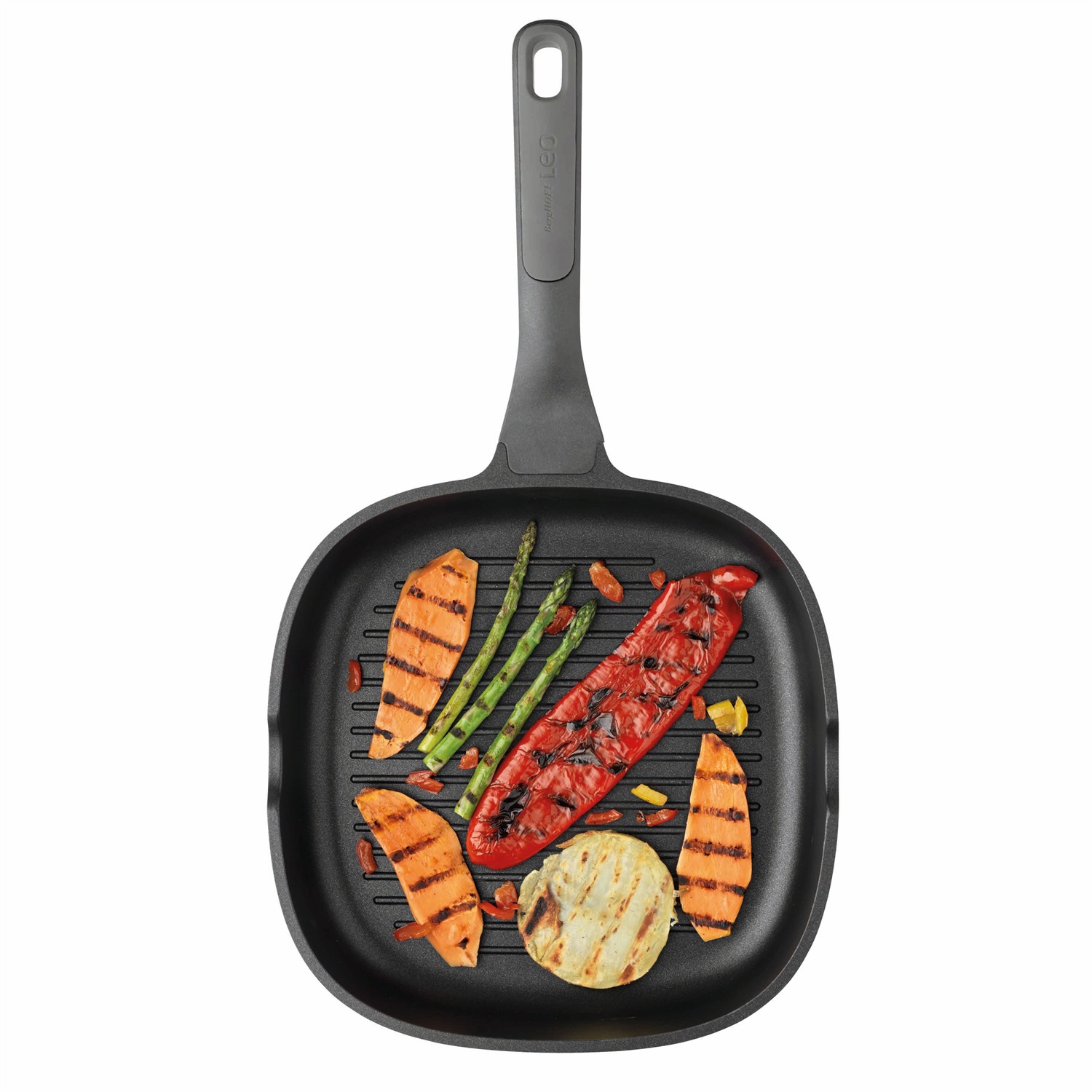 BergHOFF Padella per Grigliare in Pietra Antiaderente CeraGreen - 26 cm, Alluminio Riciclato, Resistente al Forno