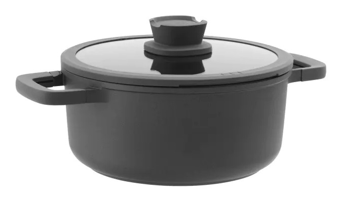 BergHOFF 3950593 pentola 4,4 L Nero Alluminio, Vetro, Silicone