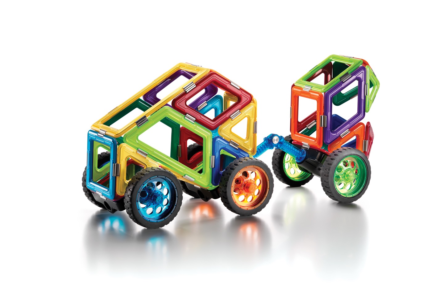 GeoSmart Space Truck - Magnetic Construction Set, 42 pezzi, 5 anni, veicolo con rimorchio, compatibile con altri set
