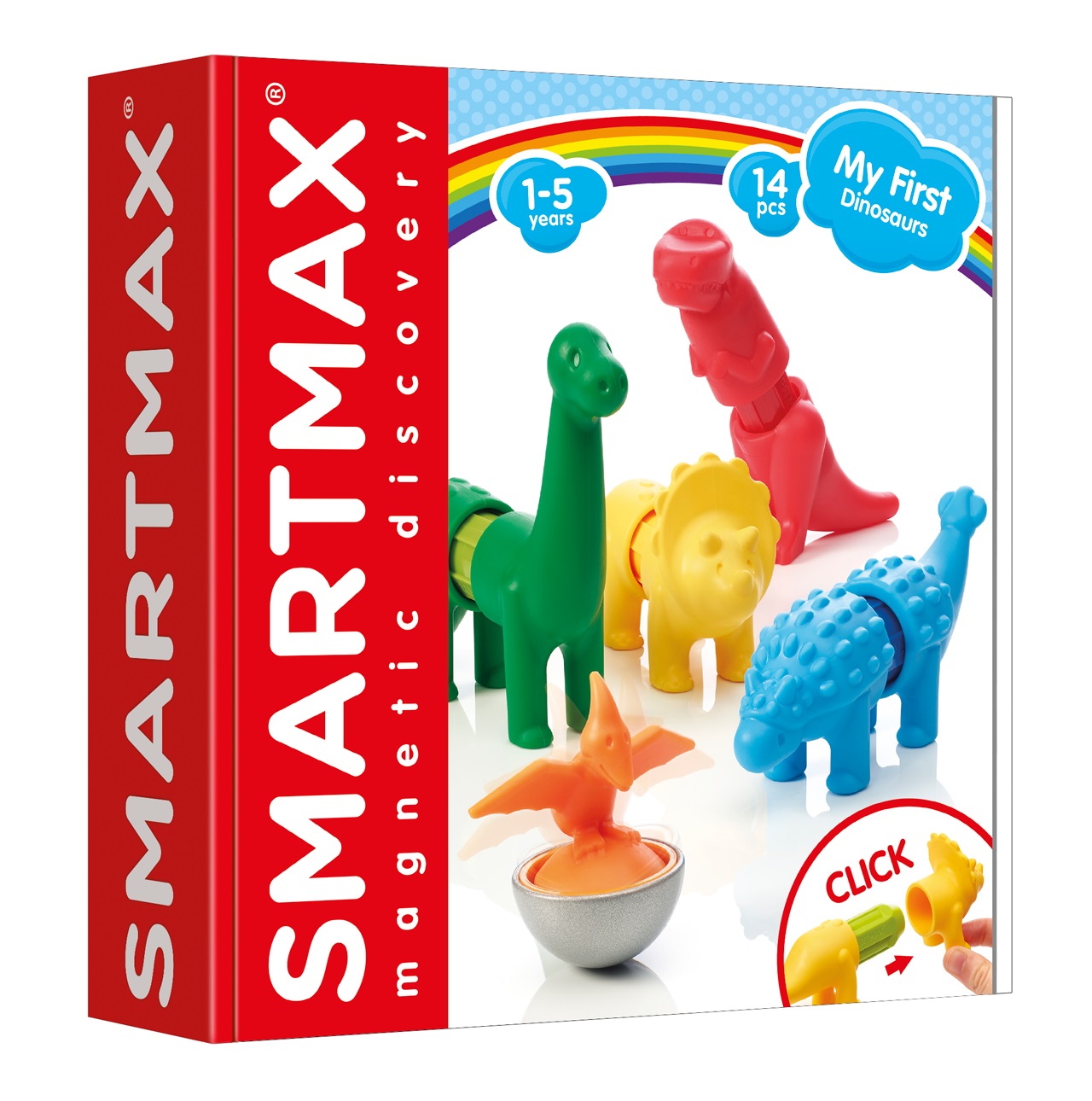 SMARTMAX My First Dinosaurs - Magnetic Discovery Play Set, 14 pezzi, per bambini da 1 a 5 anni, set educativo con dinosauri colorati