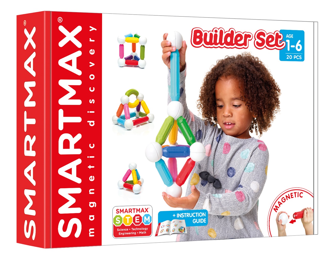 SMARTMAX My First Builder - Set da costruzione extra grande magnetico con 20 pezzi - Giocattolo educativo per neonati (12m )