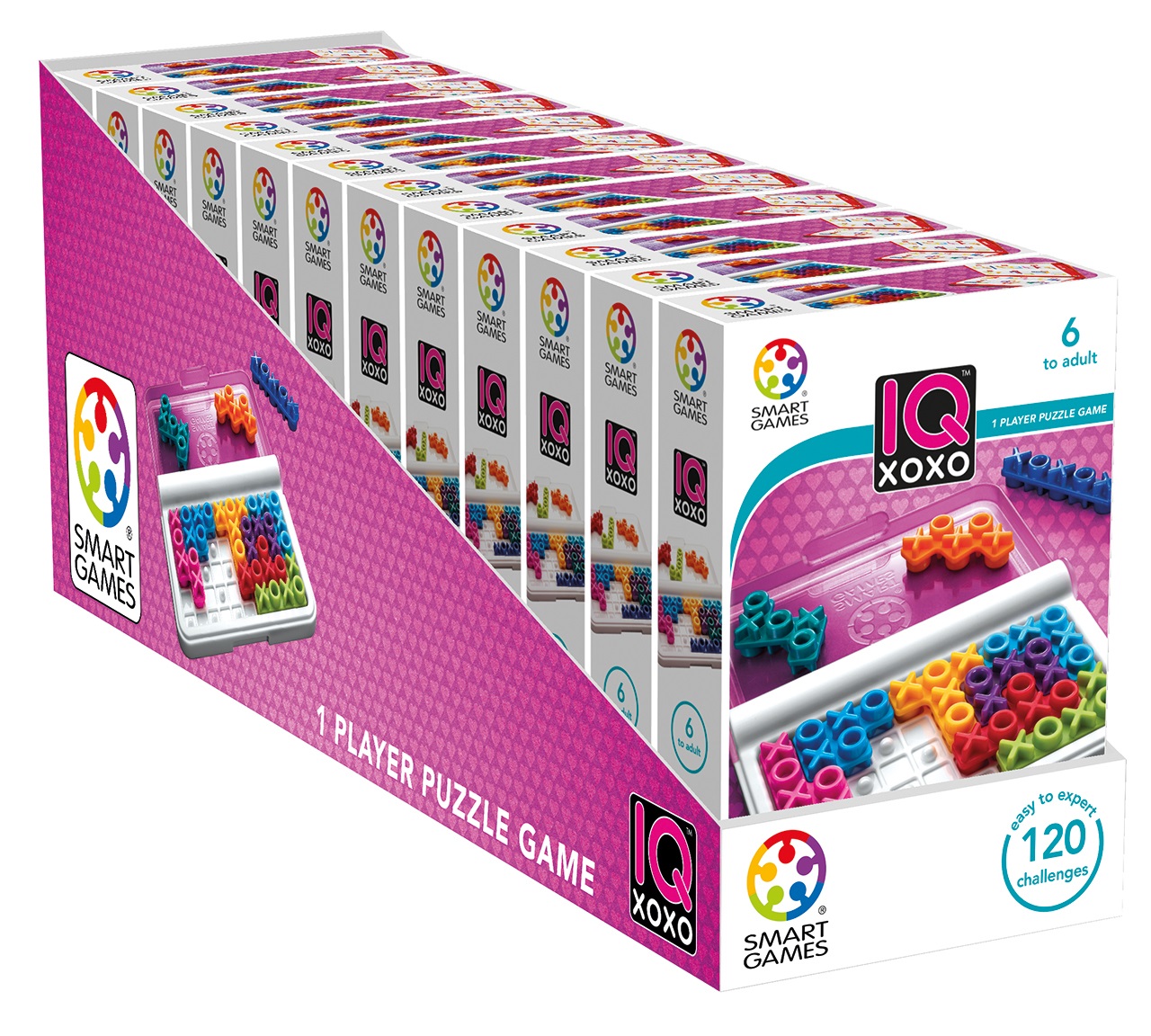 SmartGames IQ XoXo - Puzzle Game con 120 Sfide, 6 Anni - Display 12 pz