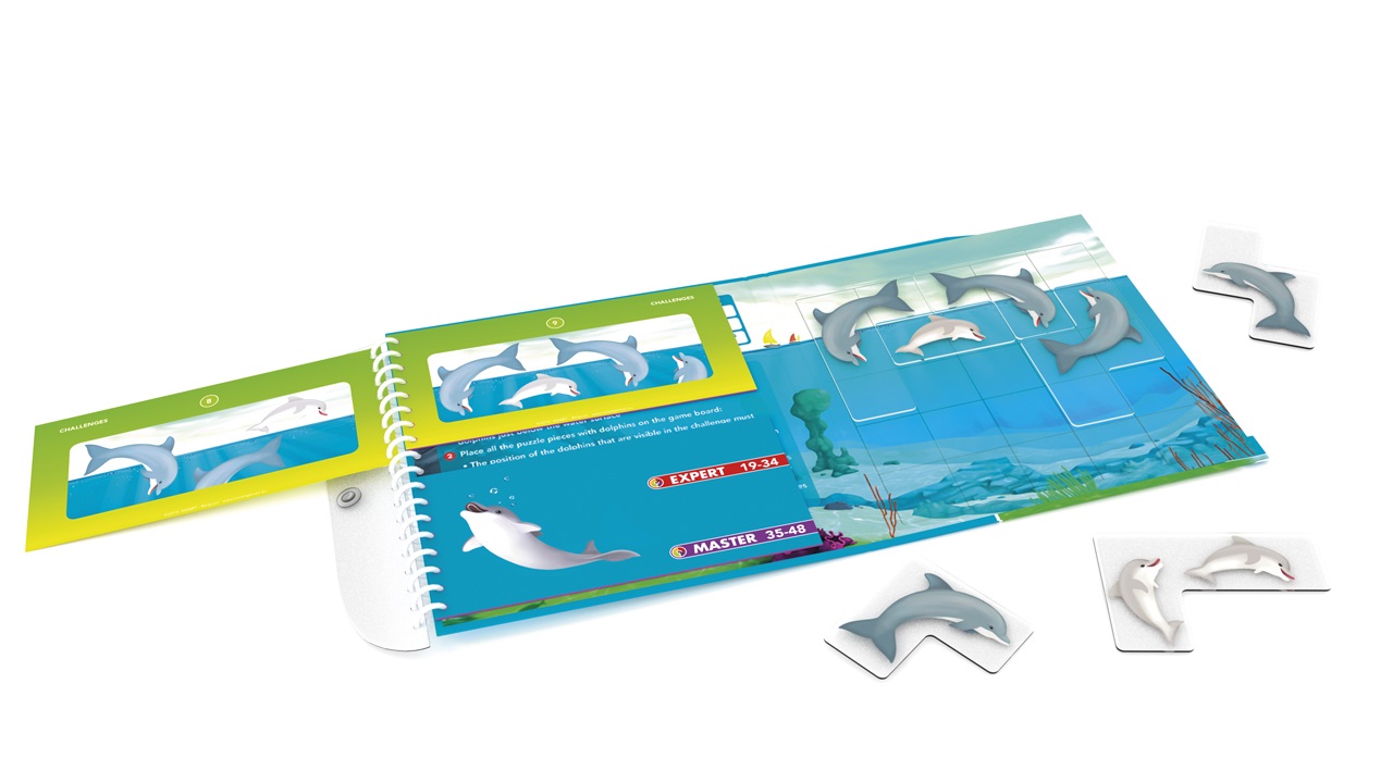 SmartGames Flippin' Dolphins - Gioco Magnetico con 48 Sfide, 7 Anni