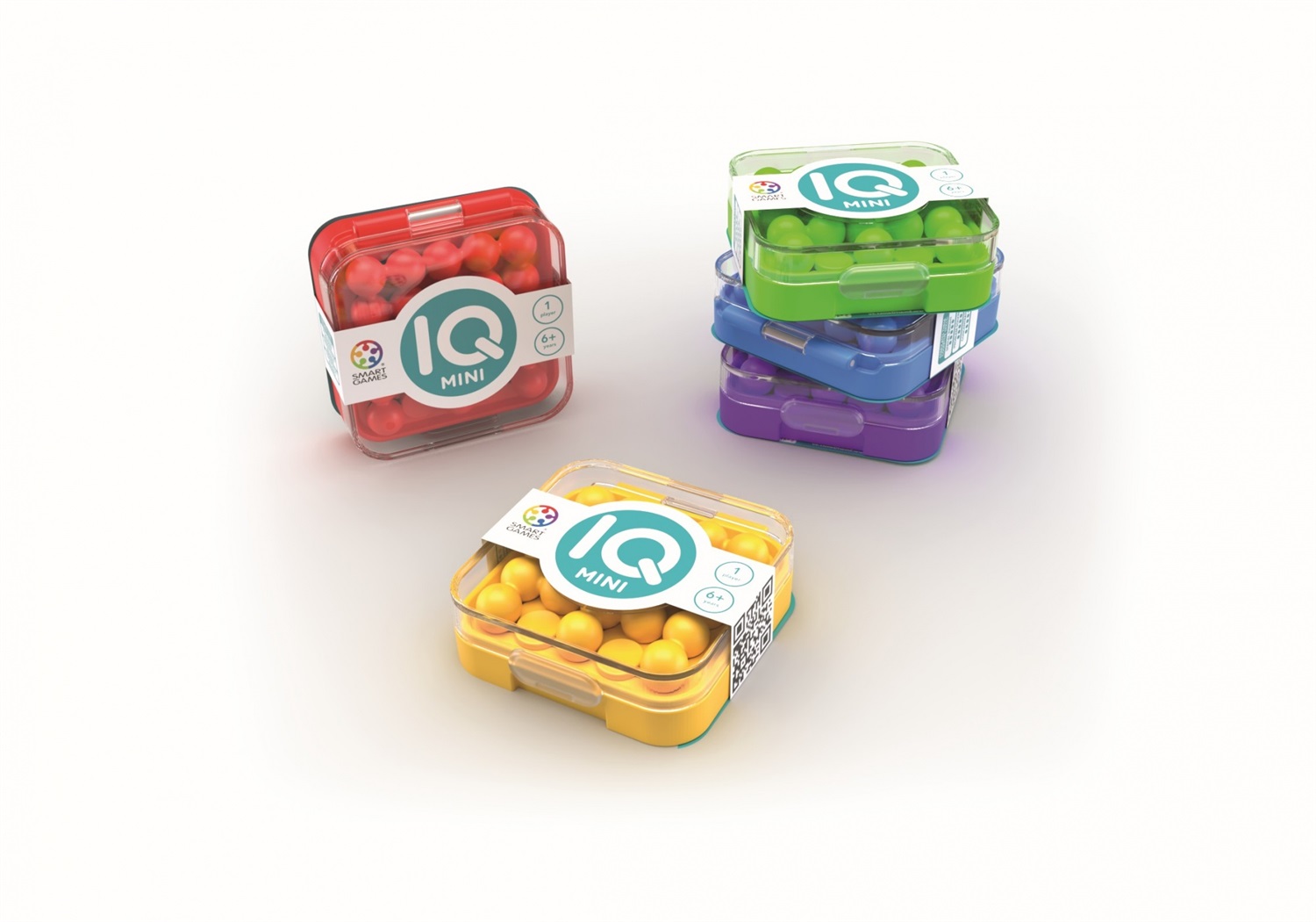 SmartGames IQ Mini - Puzzle 3D Compatto, Crea le tue Sfide, Gioco Educativo per 6 Anni, Display da 24 pz