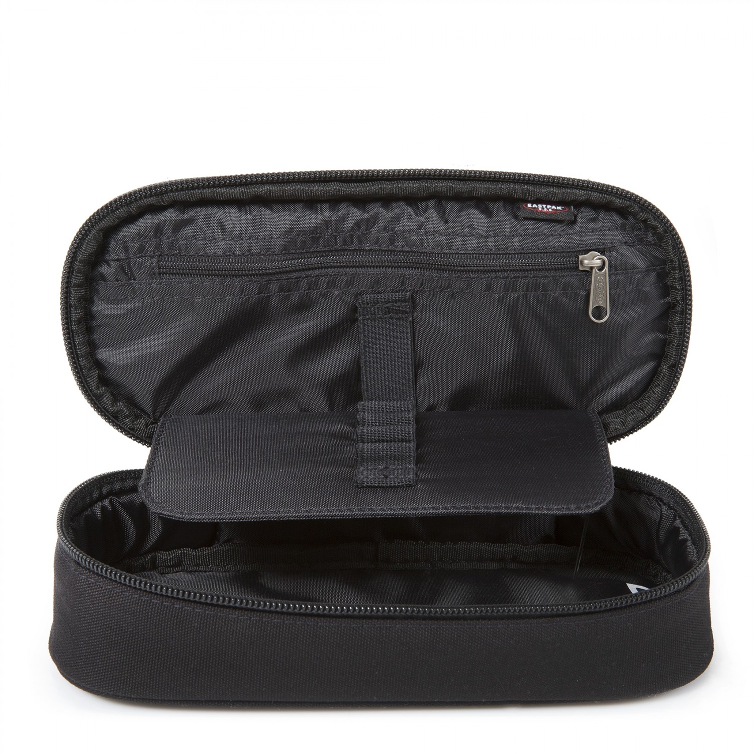Eastpak Oval Single Astuccio - Portamatite Nero in Poliestere con Organizer Interno e Chiusura a Cerniera