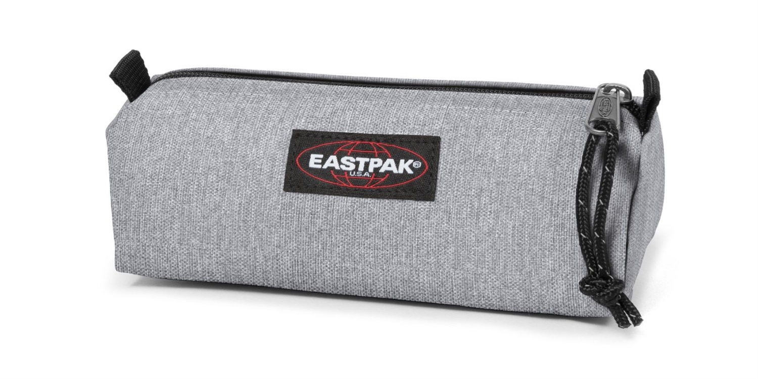 Eastpak Benchmark Single Astuccio - Grigio (Sunday Grey), Poliestere Testurizzato, Scomparto Unico con Cerniera, Dimensioni 20,5x7,5x6 cm
