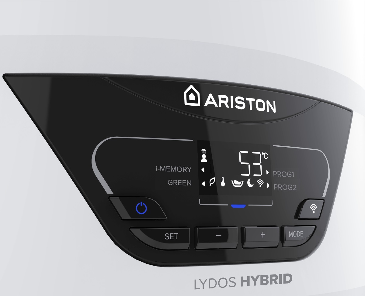 Ariston Lydos Hybrid Wi-Fi 100 Litri - Scaldabagno Elettrico Ibrido con Pompa di Calore, Classe A, Installazione Verticale, Acciaio Smaltato, Gestione Remota