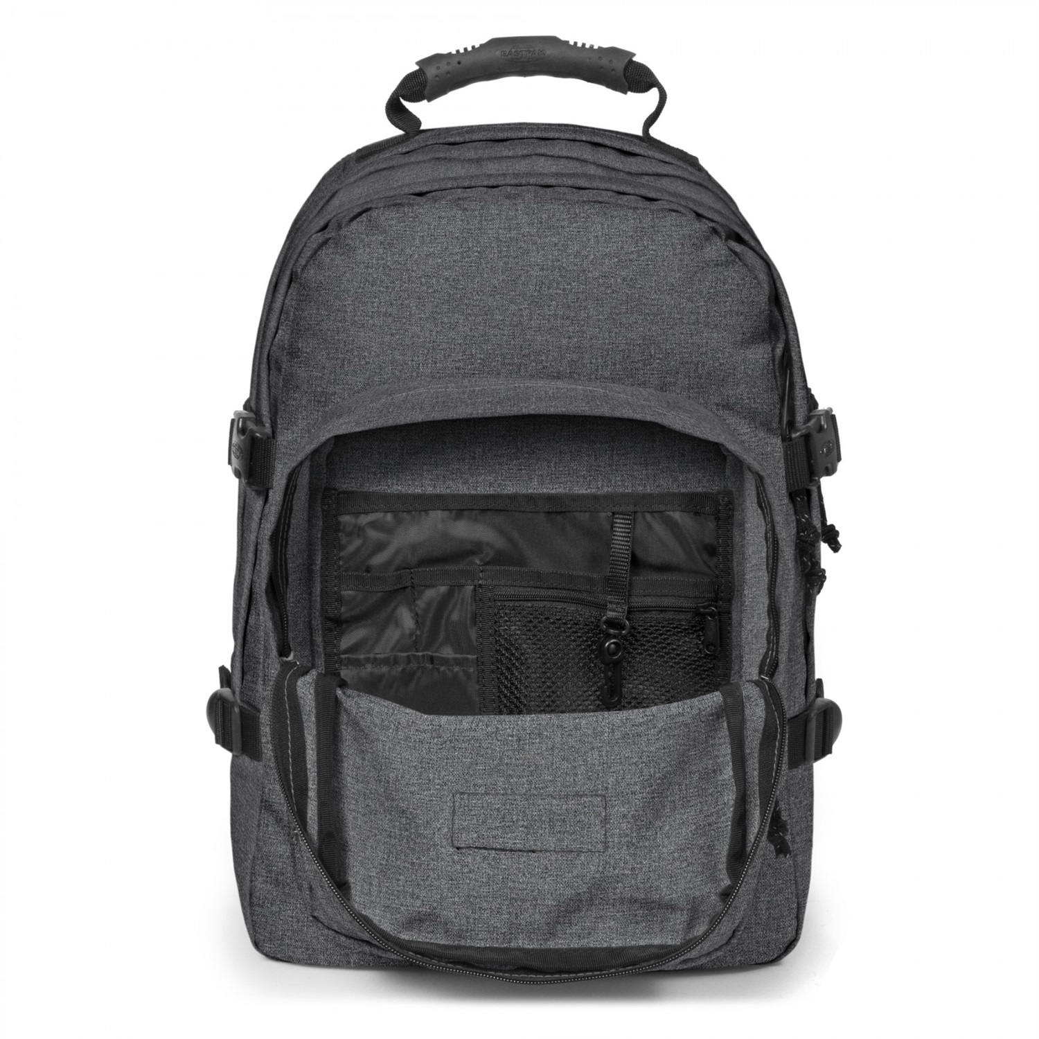 EASTPAK Provider Zaino Unisex - Adulto in Black Denim con Tasca Imbottita per Laptop fino a 15 Pollici, Due Scomparti e Organizer, Dimensioni 44 x 31 x 25 cm
