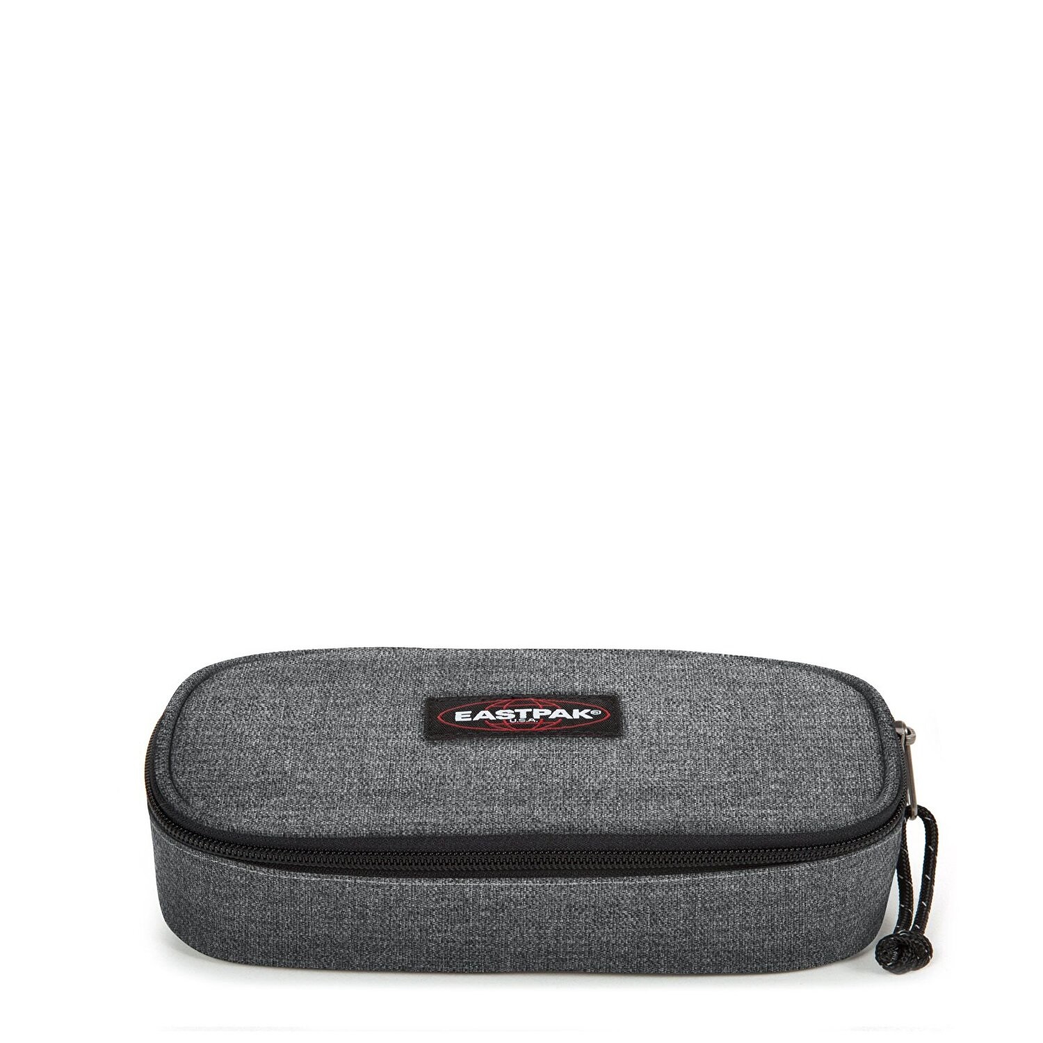 Eastpak Astuccio Oval Single - Black Denim, 100% Nylon, Resistente all'Acqua, Scomparto con Organizer Interno, Dimensioni 5x22x9 cm