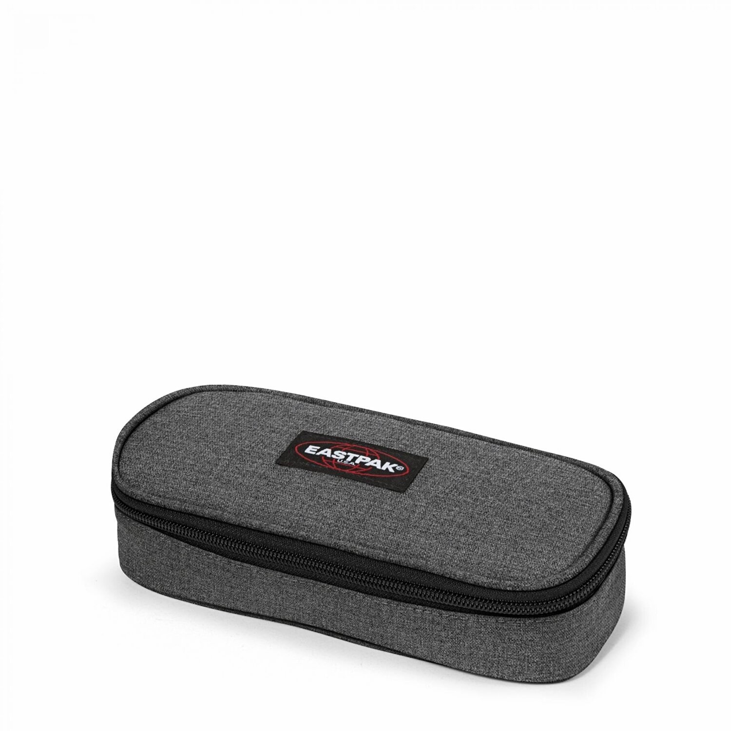 Eastpak Astuccio Oval Single - Black Denim, 100% Nylon, Resistente all'Acqua, Scomparto con Organizer Interno, Dimensioni 5x22x9 cm