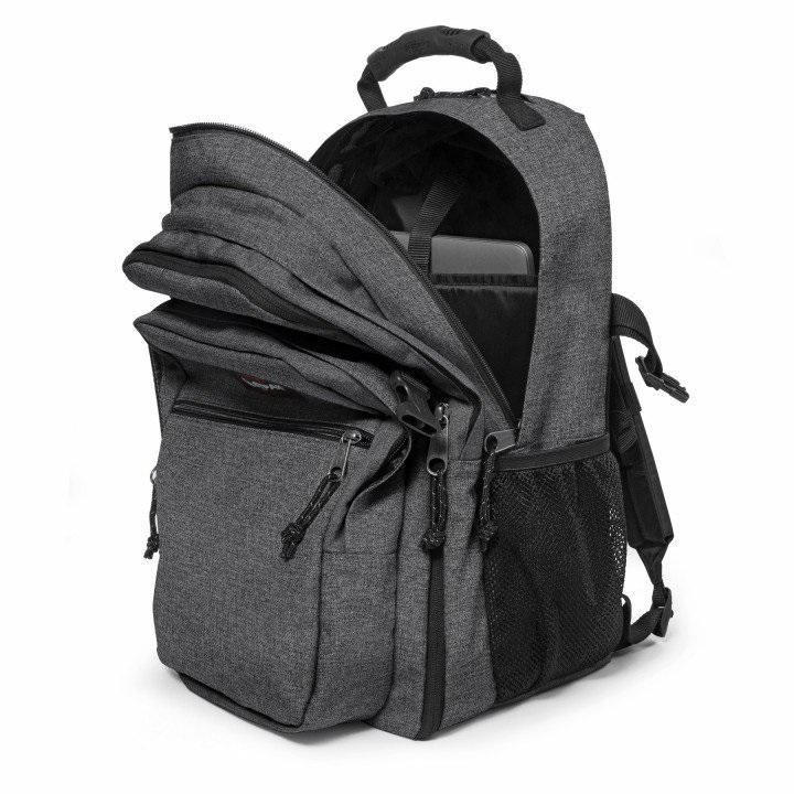 EASTPAK Tutor Zaino Black Denim - 39 L, Nylon, Due Scomparti, Custodia Imbottita per Laptop da 15 Pollici
