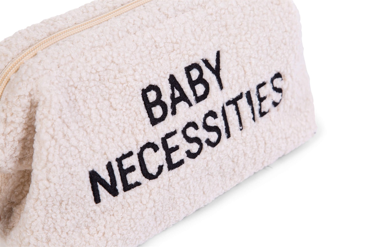 Childhome Borsa da Toilette Baby Necessities Teddy Bianco - Idrorepellente, Spaziosa, Chiusura a Cerniera