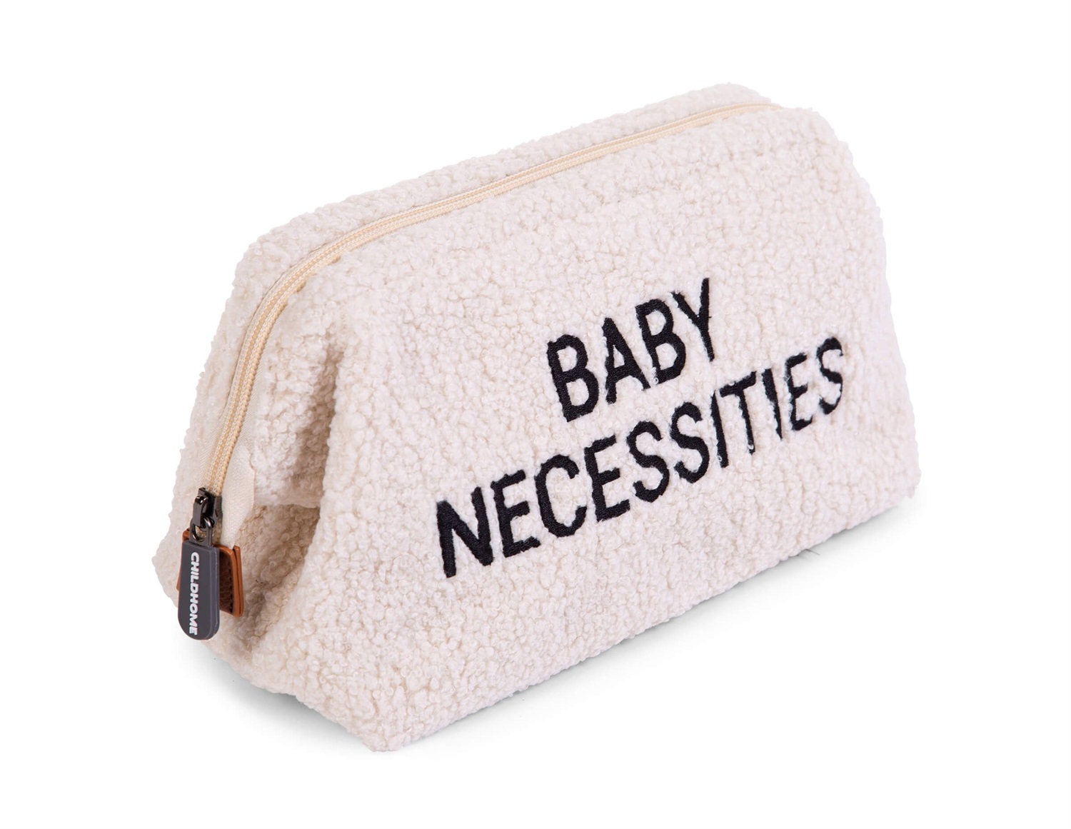 Childhome Borsa da Toilette Baby Necessities Teddy Bianco - Idrorepellente, Spaziosa, Chiusura a Cerniera