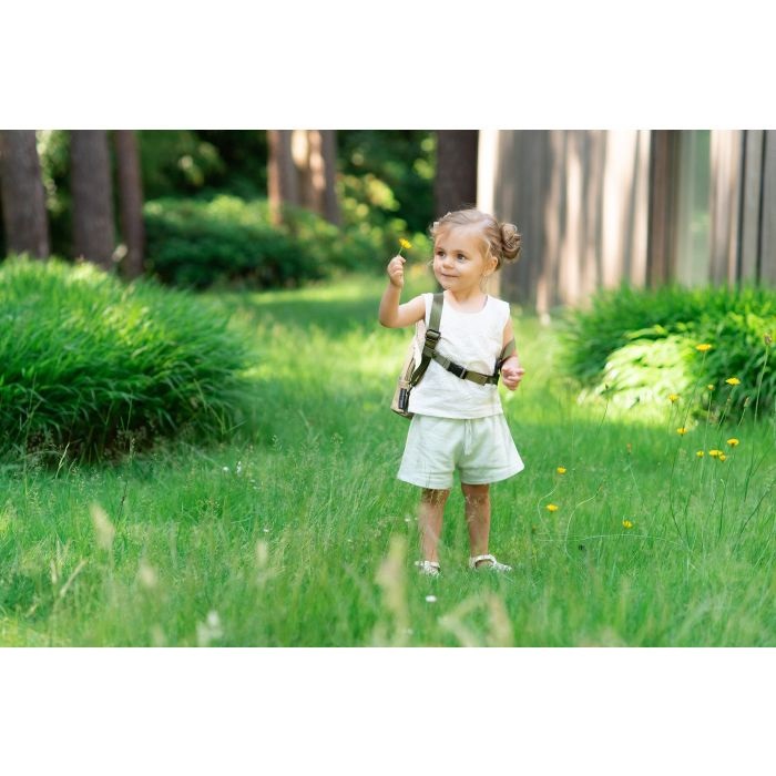 Childhome My First Bag Zaino per Bambini Kaki - Ampio Scomparto, Design con Orecchiette, Resistente all'Acqua