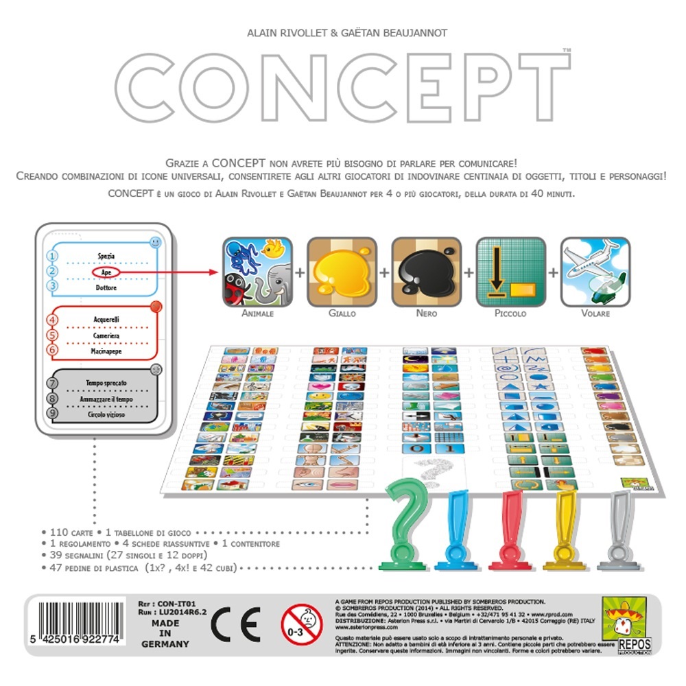 Asmodee - Concept, Gioco da Tavolo di Intuizione e Deduzione, 4-12 Giocatori, 10 Anni, Edizione in Italiano