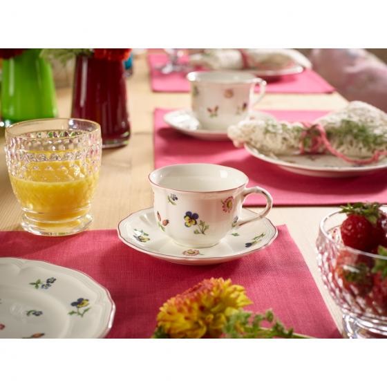 Villeroy & Boch Petite Fleur Tazza da Tè con Piattino, 2 Pezzi, 200ml, Porcellana Premium, Multicolore, Design Floreale