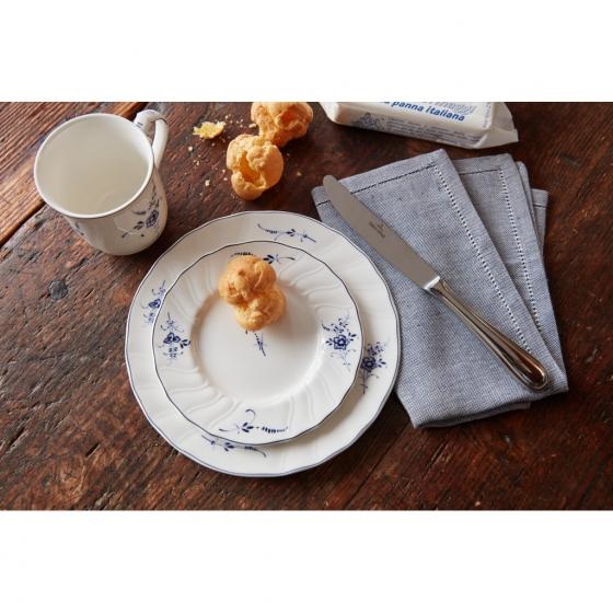 Villeroy & Boch Vieux Luxembourg Piatto da Dessert 21 cm in Porcellana Premium Bianco/Blu con Decorazioni Filigranate