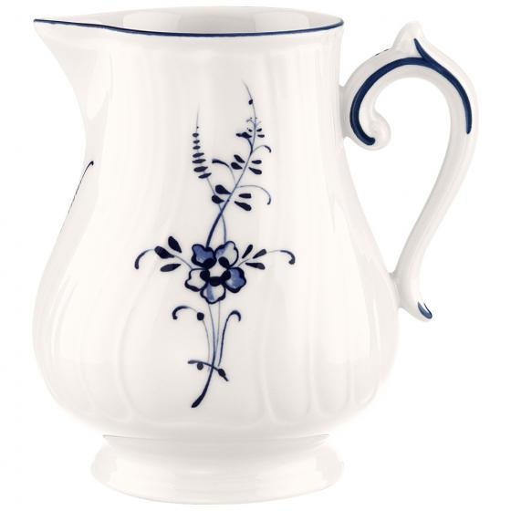 Villeroy & Boch Vieux Luxembourg Bricco per Latte, 300 ml, Porcellana Premium, Bianco/Blu con Motivi in Rilievo